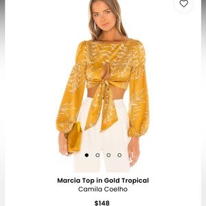 Revolve Marcia Top in Gold Tropical